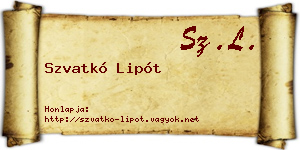 Szvatkó Lipót névjegykártya